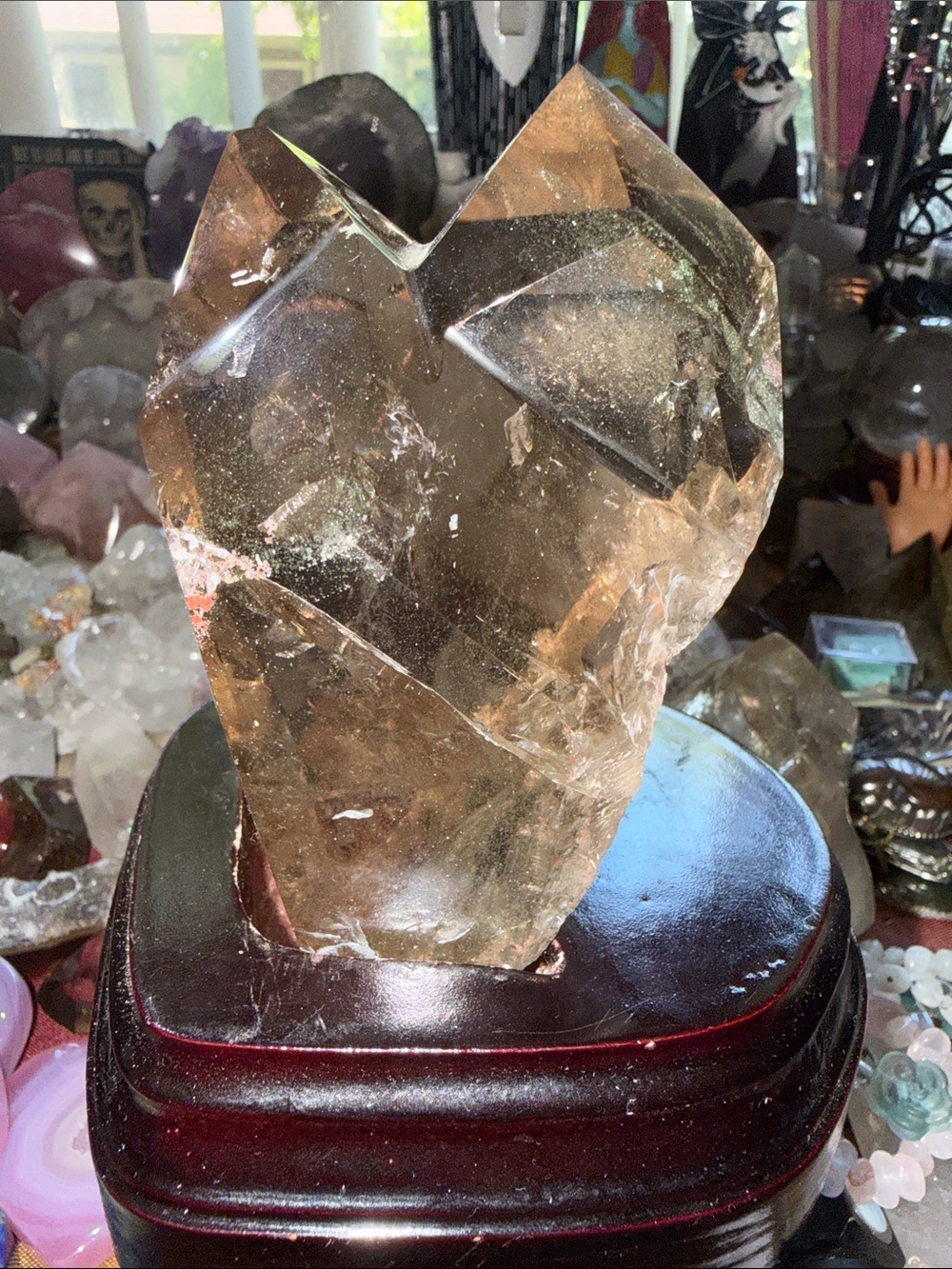 Smokey Citrine Double Point w/custom stand